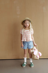 ［momo ann］Maybe ribbon puff blouse