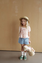［momo ann］Maybe ribbon puff blouse