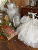 ［marron］Ribbon shasha rompers