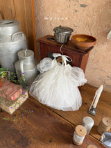 ［marron］Ribbon shasha rompers