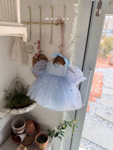 ［marron］Ribbon shasha rompers