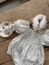 ［marron］Flone smock rompers