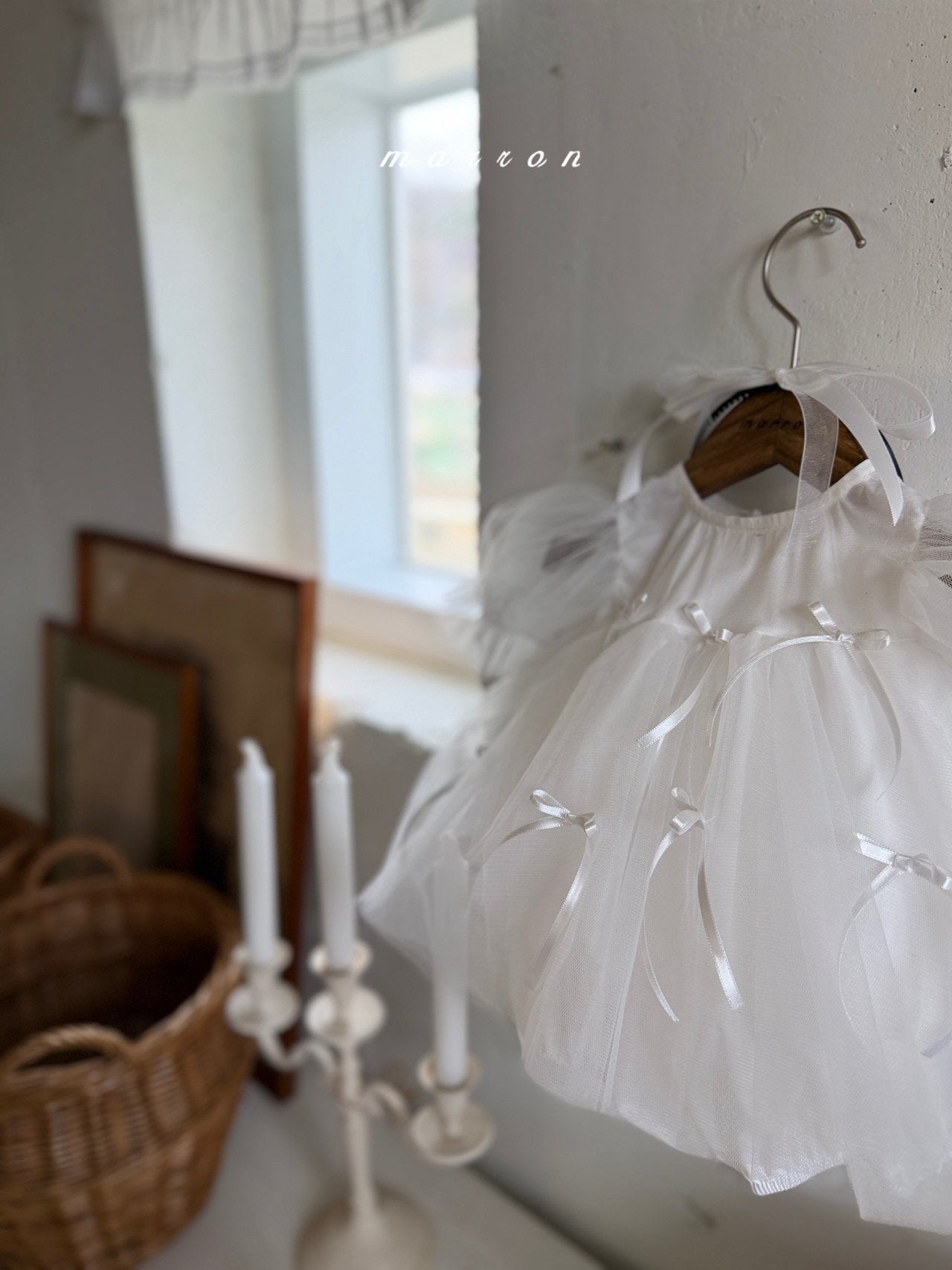 ［marron］Ribbon shasha dress