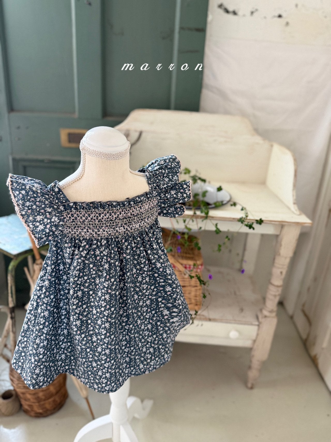 ［marron］Sunset smock one-piece