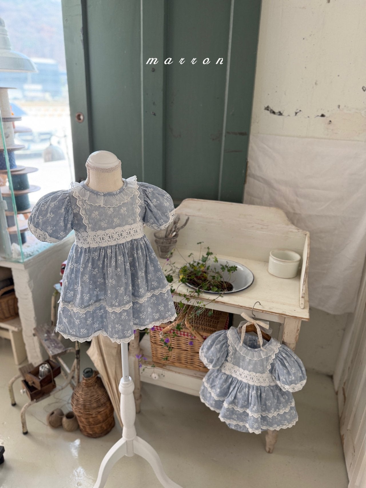 ［marron］Sophia flower one-piece