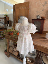 ［marron］Flone smock one-piece