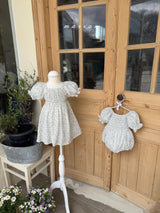 ［marron］Flone smock one-piece