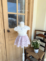 ［marron］lilac lace skirt