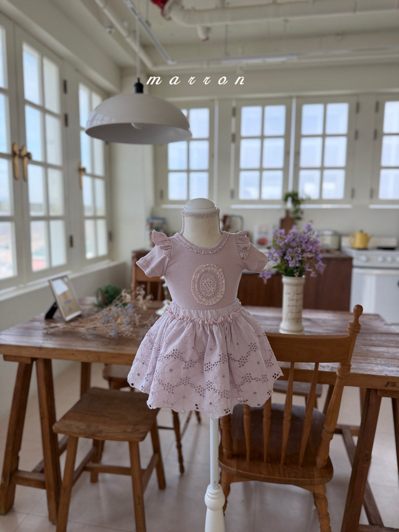 ［marron］lilac lace skirt