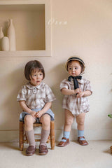 ［OREN］Oliver check rompers