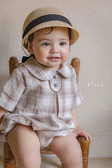 ［OREN］Oliver check rompers