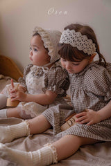 ［OREN］French check smock one-piece