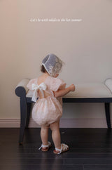 ［mkids］Rosette lace bonnet