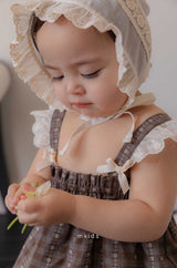 ［mkids］Rosette lace bonnet