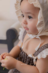 ［mkids］Rosette lace bonnet