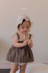 ［mkids］Rosette lace bonnet