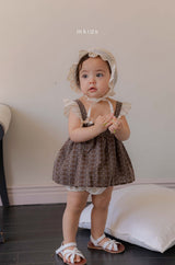 ［mkids］Rosette lace bonnet