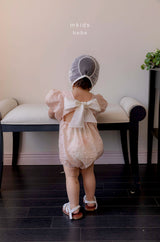 ［mkids］Rose ribbon rompers