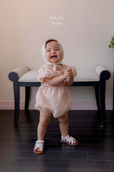［mkids］Rose ribbon rompers