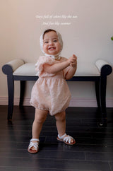 ［mkids］Rose ribbon rompers
