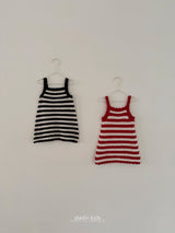 ［aladin］Summer knit stripe one-piece
