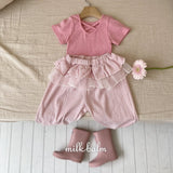 ［milk balm］Check frill pants