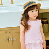 ［milk balm］Jenny dot ribbon rattan hat