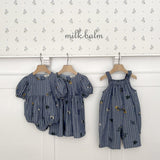 ［milk balm］Provence embroidery rompers
