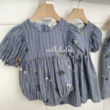 ［milk balm］Provence embroidery rompers