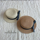 ［milk balm］Jenny dot ribbon rattan hat