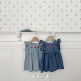 ［milk balm］Strawberry denim one-piece