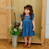 ［milk balm］Strawberry denim one-piece