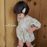 ［milk balm］Rosa embroidery rompers