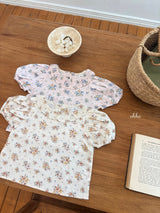 ［ohho］Rose frill puff blouse