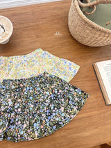 ［ohho］Froral shirring skirt