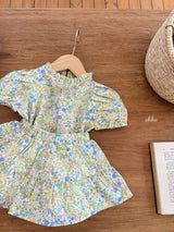 ［ohho］Floral puff blouse