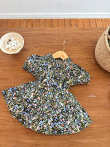 ［ohho］Floral puff blouse