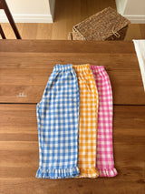 ［ohho］Gingham frill pants