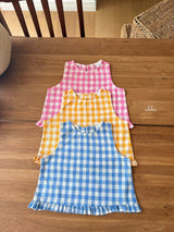 ［ohho］Gingham frill sleeveless blouse