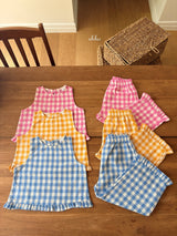 ［ohho］Gingham frill sleeveless blouse