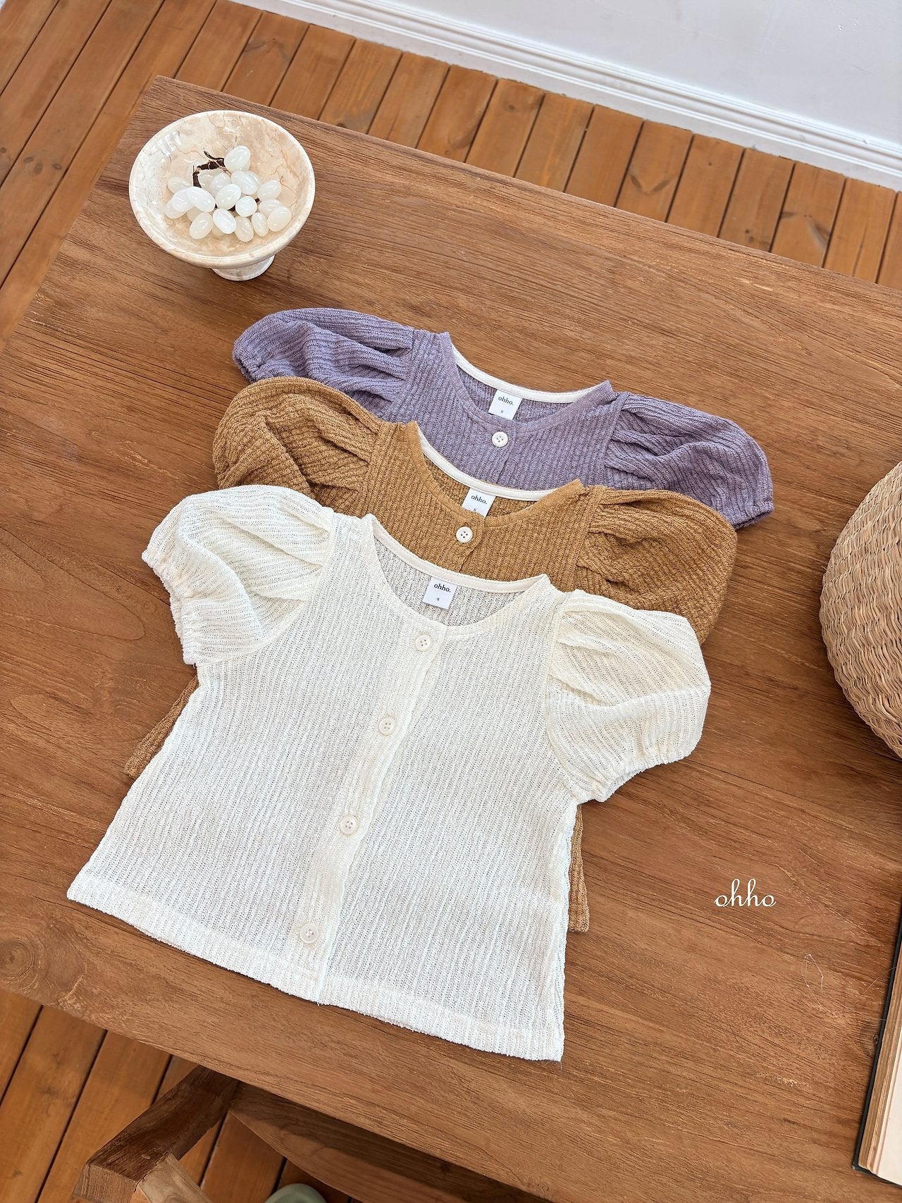 ［ohho］French short cardigan