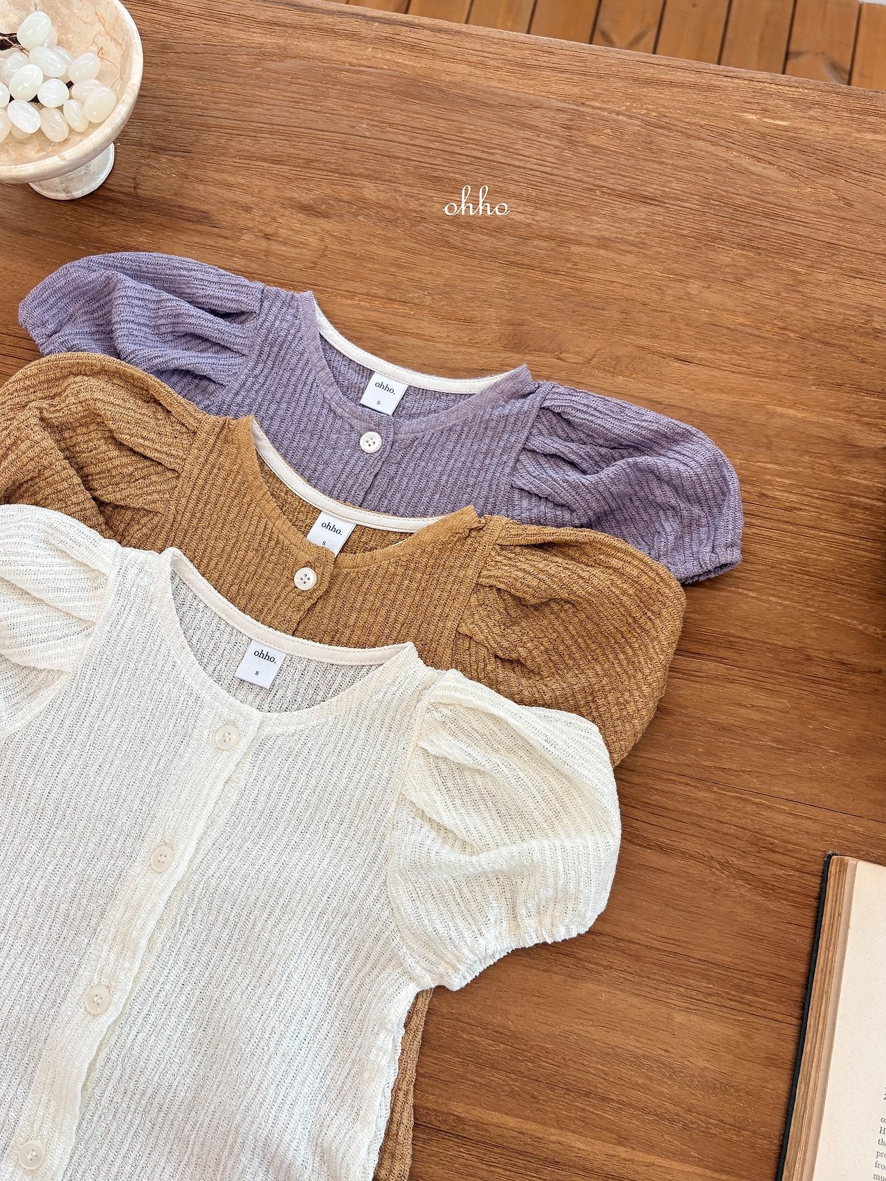 ［ohho］French short cardigan