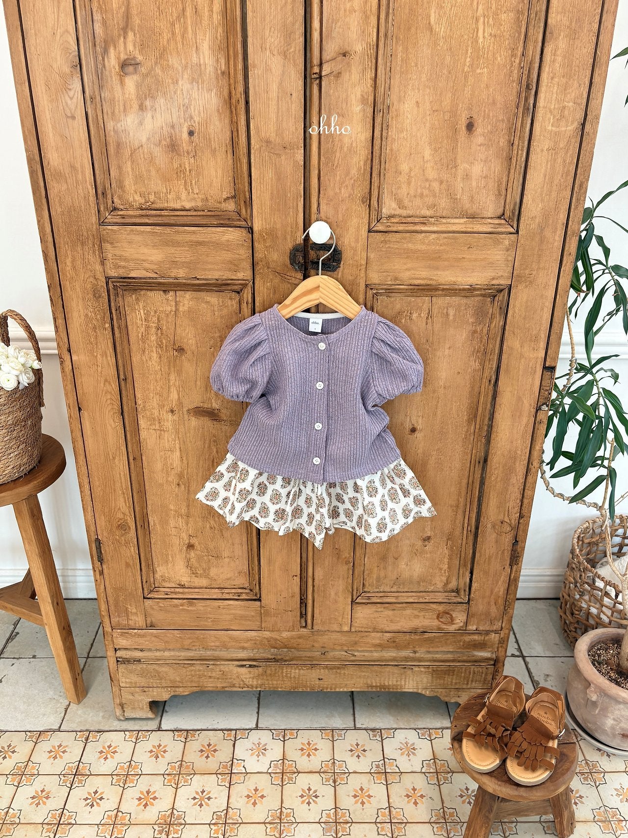 ［ohho］French short cardigan
