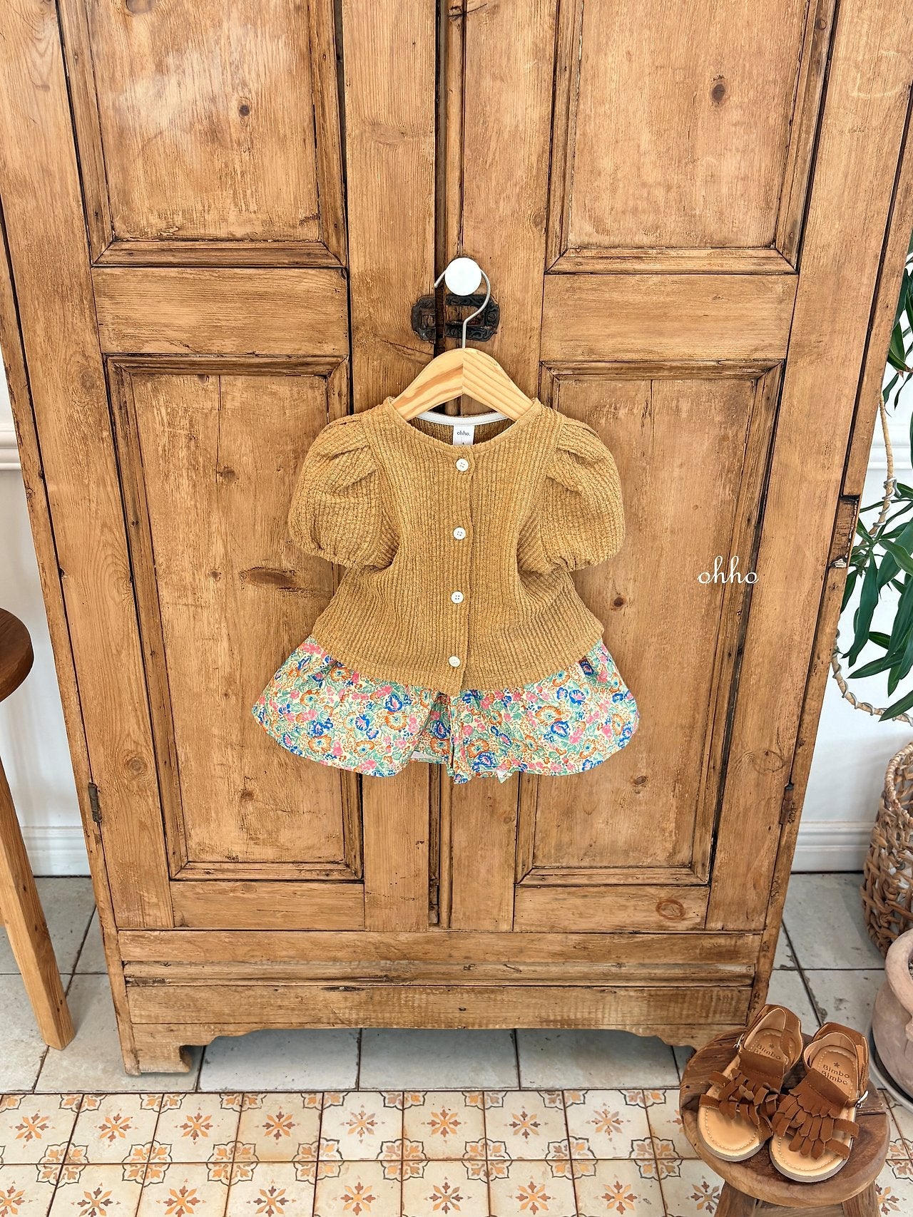 ［ohho］French short cardigan