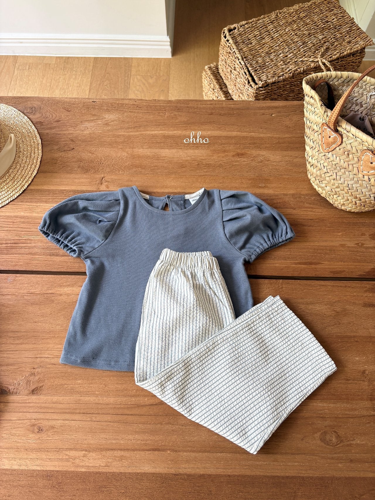 ［ohho］Pepper stripe pants