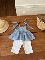 ［ohho］Pepper stripe camisole blouse