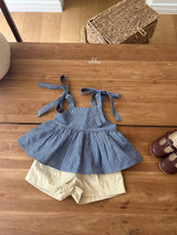 ［ohho］Pepper stripe camisole blouse