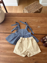 ［ohho］Pepper stripe camisole blouse