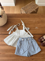［ohho］Pepper stripe camisole blouse