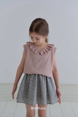 ［BELLOT］Rozy frill knit tops (kids)